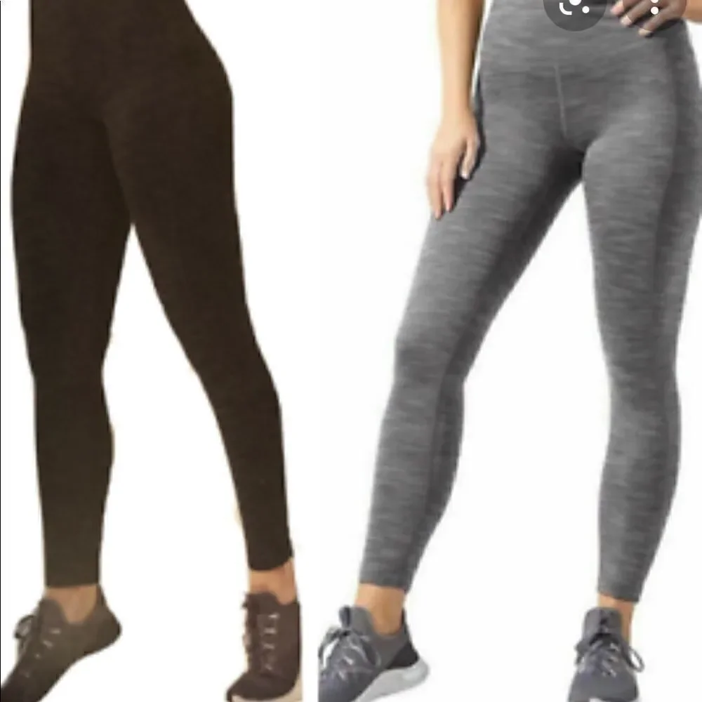 Mondetta Performance Luxury Grey‎ Space Dye High Waist Side Pocket Leggings XL